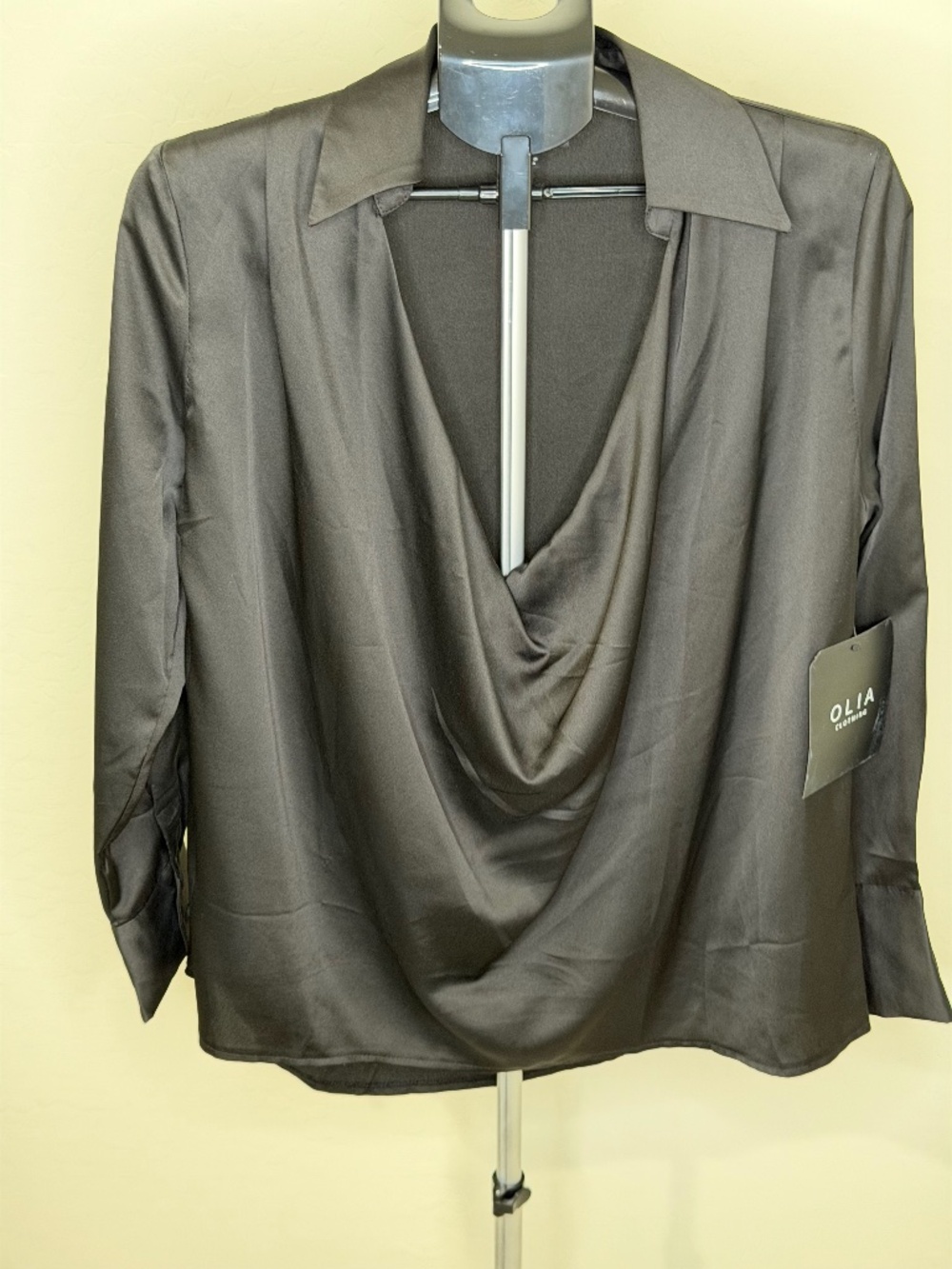 Olia Silky Drape Neck Top - NWT